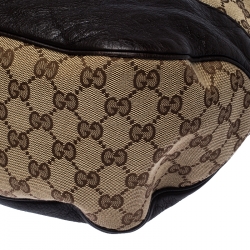 Pre Owned Gucci Beige/Brown GG Canvas and Leather Medium Charlotte Hobo