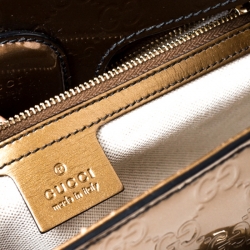 مملوكة مسبقًا Gucci Bronze Guccissima Patent Leather Large Emily Chain Shoulder Bag