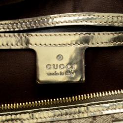 Pre Owned Gucci Gucissima Metallic Joy Boston Bag