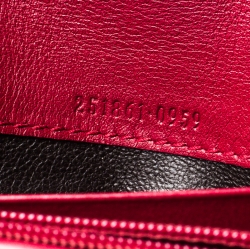 Gucci Red Guccissima Leather Lovely Heart Continental Wallet
