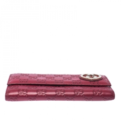 Gucci Red Guccissima Leather Lovely Heart Continental Wallet