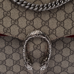 مملوكة مسبقًا Gucci Beige/Red GG Supreme Canvas and Suede Medium Dionysus Shoulder Bag