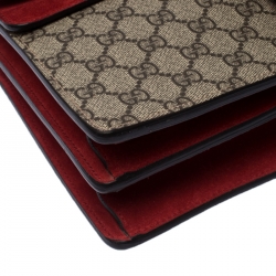 مملوكة مسبقًا Gucci Beige/Red GG Supreme Canvas and Suede Medium Dionysus Shoulder Bag