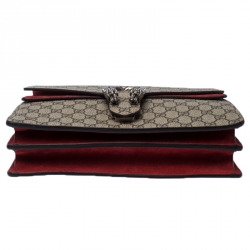 مملوكة مسبقًا Gucci Beige/Red GG Supreme Canvas and Suede Medium Dionysus Shoulder Bag