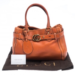 Gucci Orange Leather Medium GG Running Tote