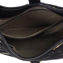 Pre Owned Gucci Zebra Print Web Canvas Jackie O Bouvier Hobo