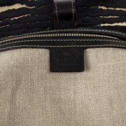 Pre Owned Gucci Zebra Print Web Canvas Jackie O Bouvier Hobo