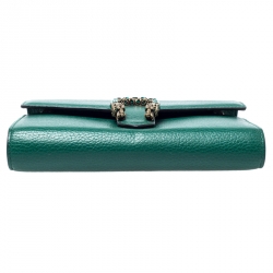 Gucci Green Leather Dionysus Wallet On Chain           