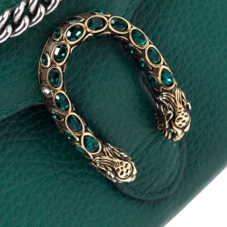 Gucci Green Leather Dionysus Wallet On Chain           