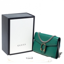 Gucci Green Leather Dionysus Wallet On Chain           