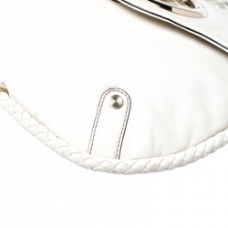 Pre Owned حقيبة غوتشي بريت جلد متوسطة كريمية بشراشيب