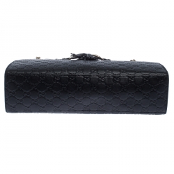 Pre Owned Gucci Black Guccissima Leather Large Emily Chain Shoulder Bag