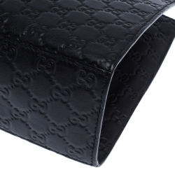 Pre Owned Gucci Black Guccissima Leather Large Emily Chain Shoulder Bag