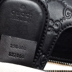 Pre Owned Gucci Black Guccissima Leather Large Emily Chain Shoulder Bag