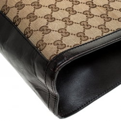 مملوكة مسبقًا حقيبة كتف غوتشي سلسلة إيميلي كبيرة كانفاس GG بيج / بنية داكنة