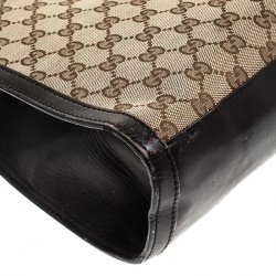 مملوكة مسبقًا حقيبة كتف غوتشي سلسلة إيميلي كبيرة كانفاس GG بيج / بنية داكنة