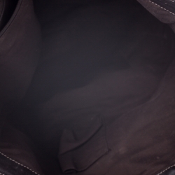 Pre Owned Gucci Beige/Dark Brown GG Canvas and Leather D Ring Tote