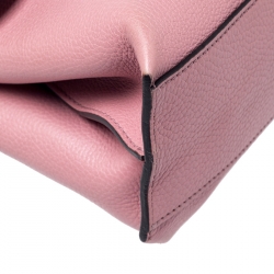 Pre Owned Gucci Pink Leather Bamboo Daily Top Handle Bag