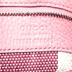 Pre Owned Gucci Pink Leather Bamboo Daily Top Handle Bag