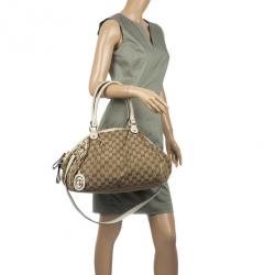 Pre Owned Gucci Monogram Canvas Sukey Dome Bag