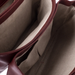 مملوكة مسبقًا حقيبة ماسنجر غوتشي مراكش كانفاس شراشيب GG بيج/ حمراء داكنة