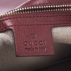 مملوكة مسبقًا حقيبة ماسنجر غوتشي مراكش كانفاس شراشيب GG بيج/ حمراء داكنة