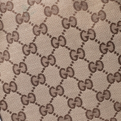 Pre Owned حقيبة غوتشي Nail Boston هورسبيت متوسطة جلد وكانفاس GG كريمية/ بيج