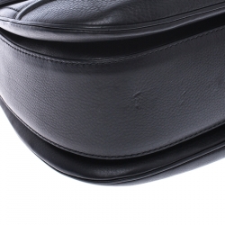Pre Owned Gucci Black Leather Large New Bamboo Tassel Top Handle Bag
