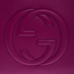 Pre Owned حقيبة غوتشي سوهو جلد محبب فوشيا