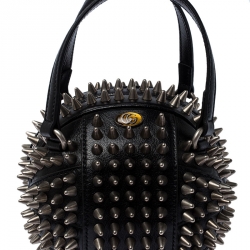 Pre Owned Gucci Black Leather Mini Spike Tifosa Bag