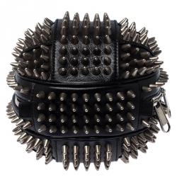 Pre Owned Gucci Black Leather Mini Spike Tifosa Bag