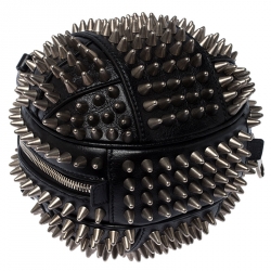 Pre Owned Gucci Black Leather Mini Spike Tifosa Bag