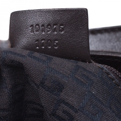 Pre Owned حقيبة كتف غوتشي هورسبيت جلد وسويدي بنية داكن