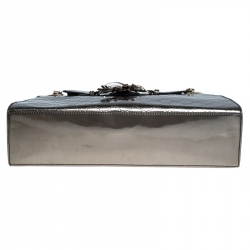 Pre Owned حقيبة كتف غوتشي سلسلة إميلي كبيرة جلد لامع غوتشيسيما خضراء زيتونية