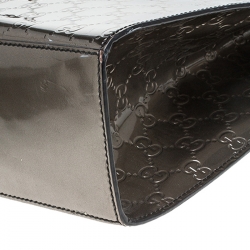 Pre Owned حقيبة كتف غوتشي سلسلة إميلي كبيرة جلد لامع غوتشيسيما خضراء زيتونية