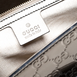 Pre Owned حقيبة كتف غوتشي سلسلة إميلي كبيرة جلد لامع غوتشيسيما خضراء زيتونية