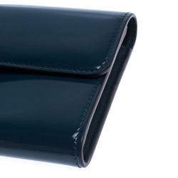 Gucci Dark Teal Patent Leather GG Icon Continental Wallet