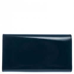 Gucci Dark Teal Patent Leather GG Icon Continental Wallet