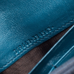 Gucci Dark Teal Patent Leather GG Icon Continental Wallet