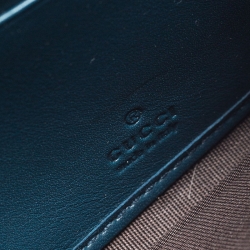 Gucci Dark Teal Patent Leather GG Icon Continental Wallet
