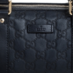 Pre Owned Gucci Navy Blue Guccissima Leather Medium Joy Boston Bag