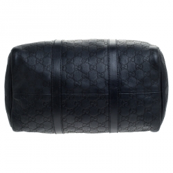 Pre Owned Gucci Navy Blue Guccissima Leather Medium Joy Boston Bag