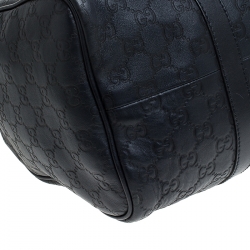 Pre Owned Gucci Navy Blue Guccissima Leather Medium Joy Boston Bag