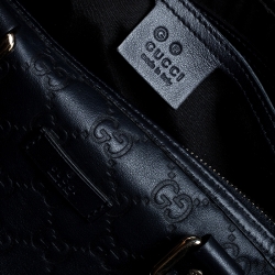 Pre Owned Gucci Navy Blue Guccissima Leather Medium Joy Boston Bag