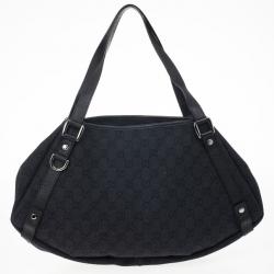 مملوكة مسبقًا Gucci Black Monogram Abbey Medium Hobo