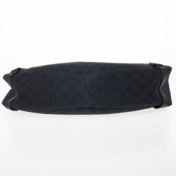 مملوكة مسبقًا Gucci Black Monogram Abbey Medium Hobo