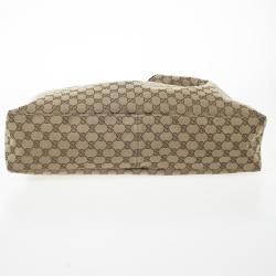 Pre Owned Gucci Beige/Ebony GG Canvas Horsebit Large Hobo Bag