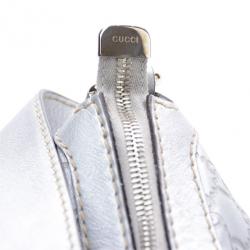 مملوكة مسبقًا Gucci Silver Guccussima Leather Sukey Medium Hobo