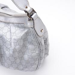 مملوكة مسبقًا Gucci Silver Guccussima Leather Sukey Medium Hobo
