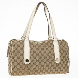 Pre Owned Gucci Beige/Ebony Large Charmy Satchel